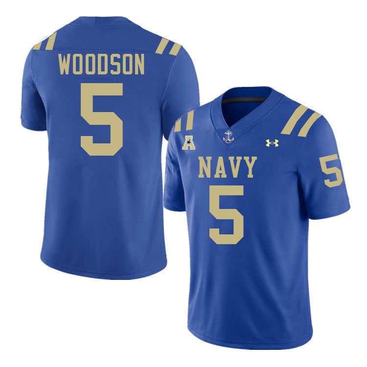 Navy Midshipmen #5 Braxton Woodson College Football Jerseys,Apparels Stitched-Royal